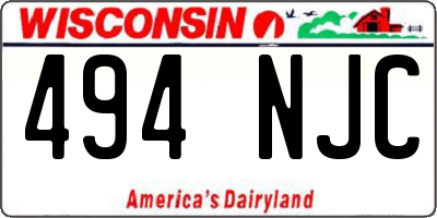 WI license plate 494NJC