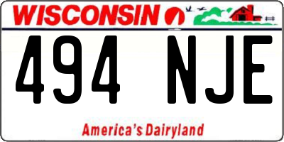 WI license plate 494NJE