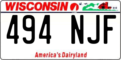 WI license plate 494NJF