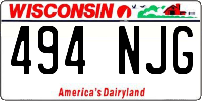 WI license plate 494NJG