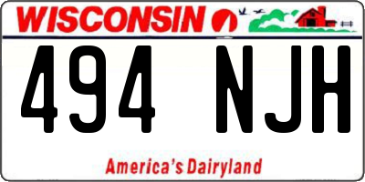 WI license plate 494NJH