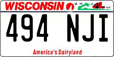 WI license plate 494NJI