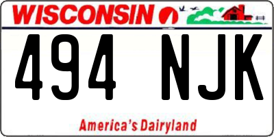 WI license plate 494NJK