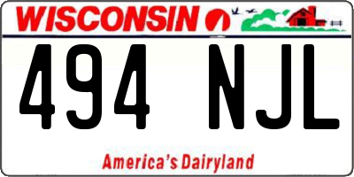 WI license plate 494NJL