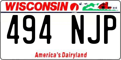 WI license plate 494NJP
