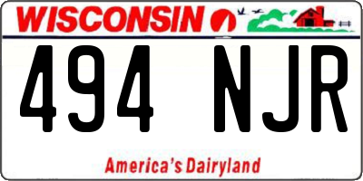 WI license plate 494NJR