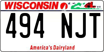 WI license plate 494NJT