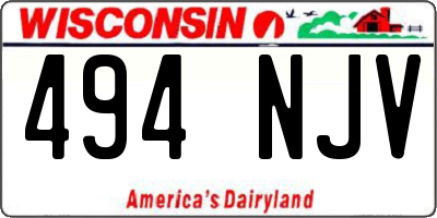 WI license plate 494NJV