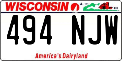 WI license plate 494NJW