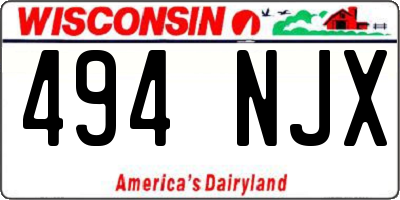 WI license plate 494NJX