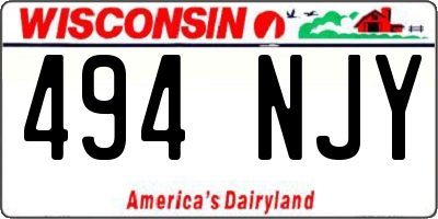 WI license plate 494NJY