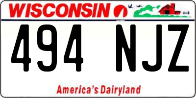 WI license plate 494NJZ