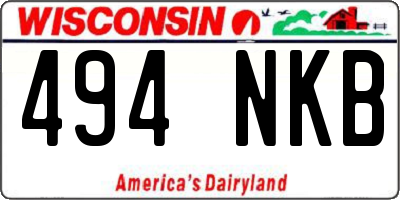 WI license plate 494NKB