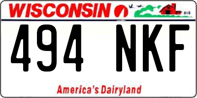WI license plate 494NKF