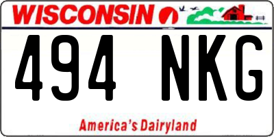WI license plate 494NKG