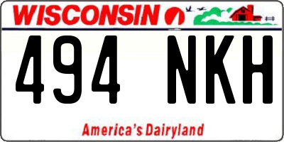 WI license plate 494NKH