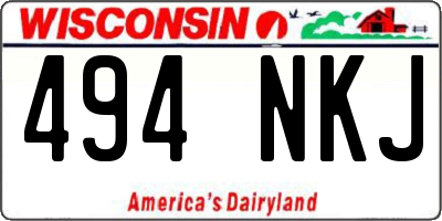 WI license plate 494NKJ