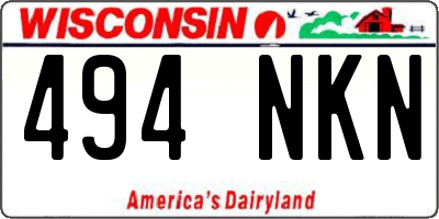WI license plate 494NKN