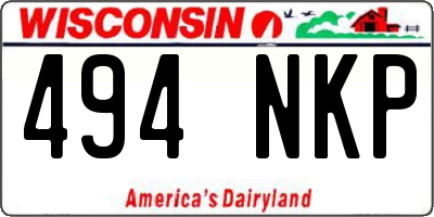 WI license plate 494NKP