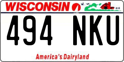 WI license plate 494NKU