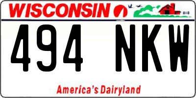 WI license plate 494NKW