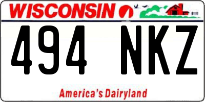 WI license plate 494NKZ