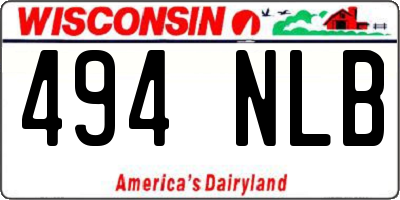 WI license plate 494NLB