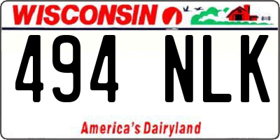 WI license plate 494NLK