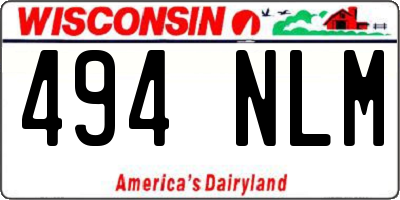 WI license plate 494NLM