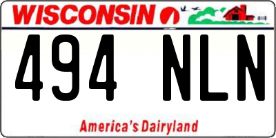 WI license plate 494NLN
