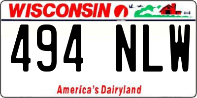 WI license plate 494NLW