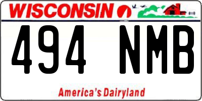 WI license plate 494NMB