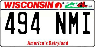 WI license plate 494NMI