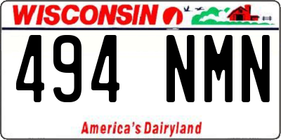 WI license plate 494NMN
