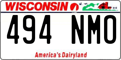 WI license plate 494NMO