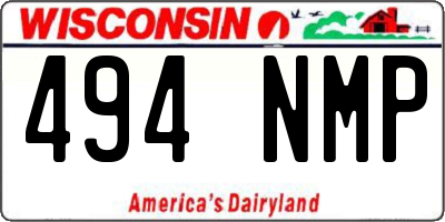 WI license plate 494NMP