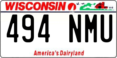WI license plate 494NMU