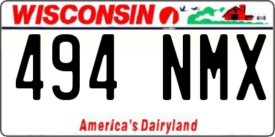 WI license plate 494NMX