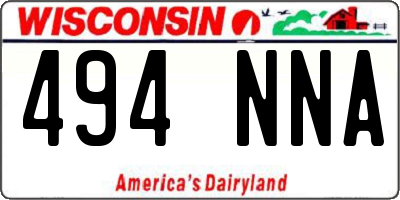 WI license plate 494NNA