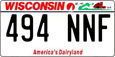 WI license plate 494NNF