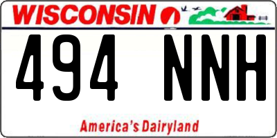 WI license plate 494NNH