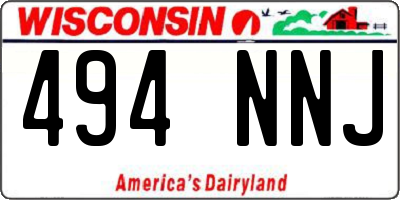 WI license plate 494NNJ