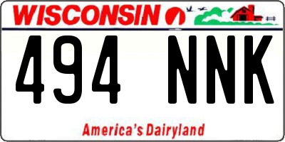 WI license plate 494NNK
