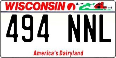 WI license plate 494NNL