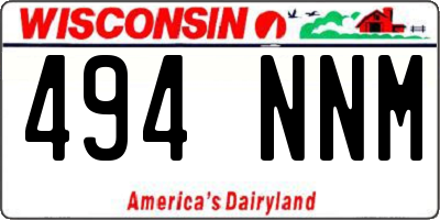 WI license plate 494NNM