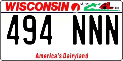 WI license plate 494NNN