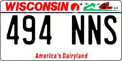 WI license plate 494NNS