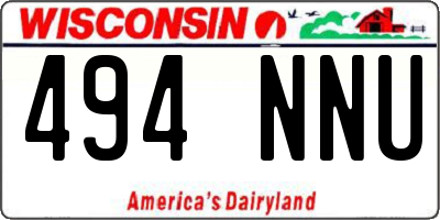 WI license plate 494NNU