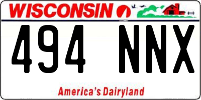 WI license plate 494NNX