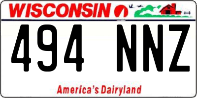 WI license plate 494NNZ